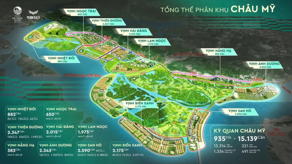 Tổng thể phân khu Châu Mỹ.
