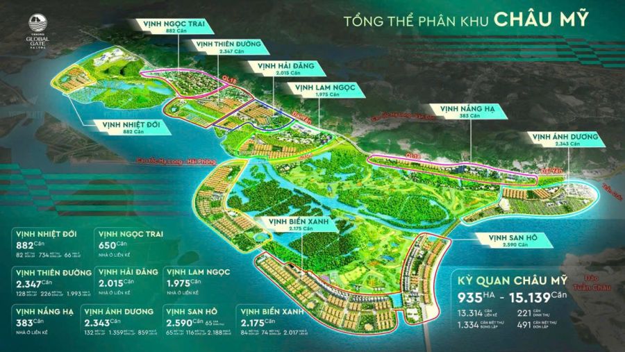 Tổng thể phân khu Châu Mỹ.