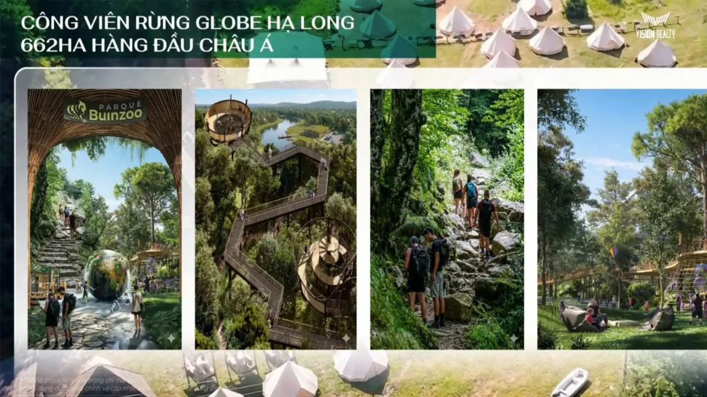 Phân khu công viên rừng rộng 662 ha nằm trọn trong lõi Vinhomes Hạ Long Xanh.